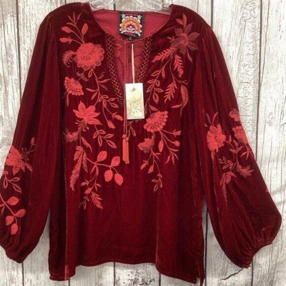Johnny Was Junie Velvet Relaxed Blouse Size Medium NWT - Picture 5 of 5